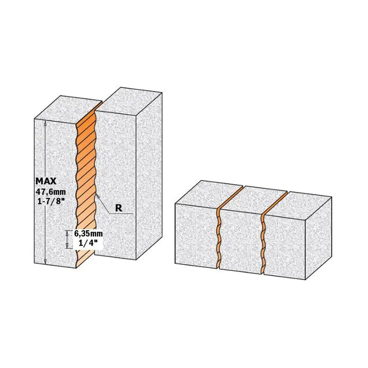 CMT 881.531.11 - Solid Surface Wavy Joint Bit