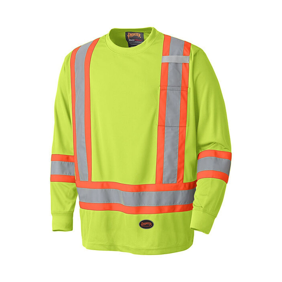 Pioneer Birdseye Hi-Viz Yellow Safety Long-Sleeve
