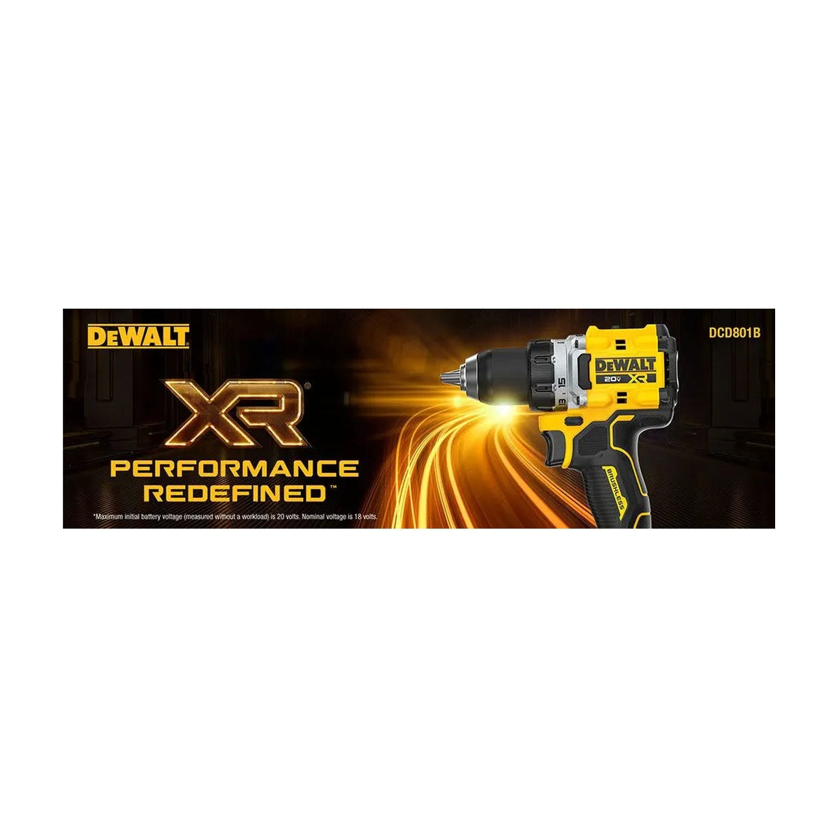 DEWALT DCD801B – DEWALT 20V MAX* XR® Brushless Cordless 1/2 in. Drill/Driver (Tool Only)