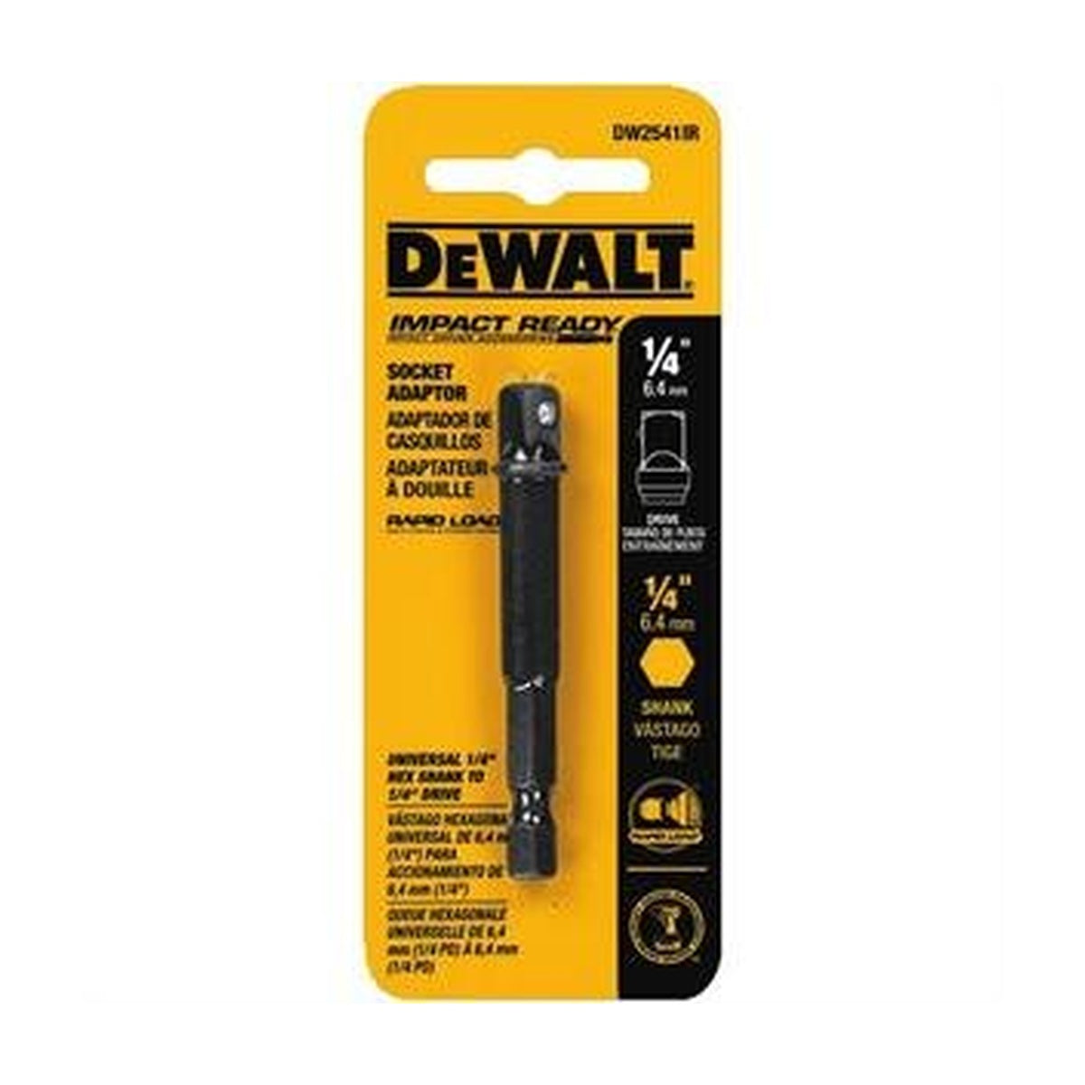 DEWALT DW2541IRB-Impact Ready 1/4 In. Hex Shank To 1/4 In. Socket Adapter
