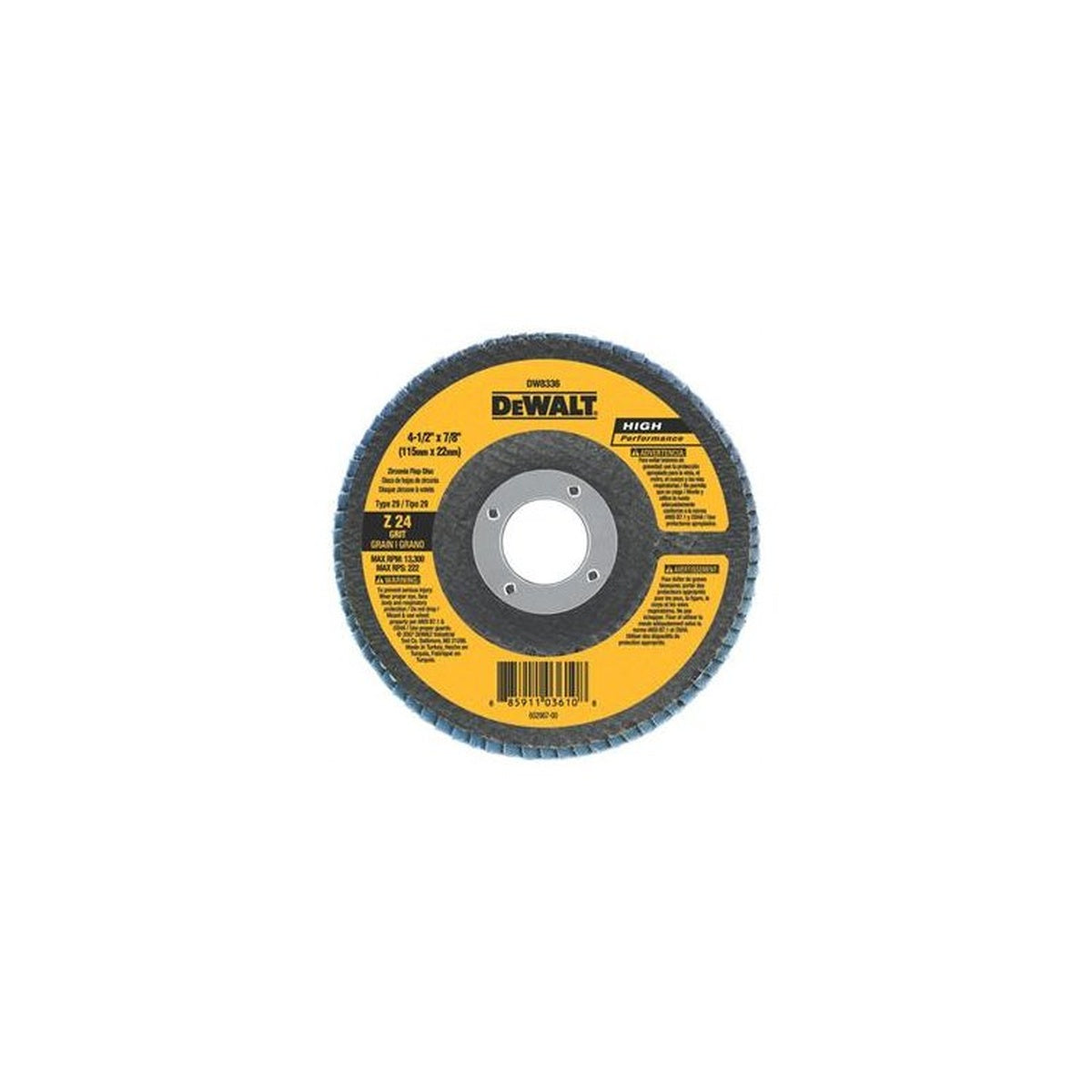 DEWALT DW8317-5-Inch By 7/8-Inch 60 Grit Zirconia Angle Grinder Flap Disc