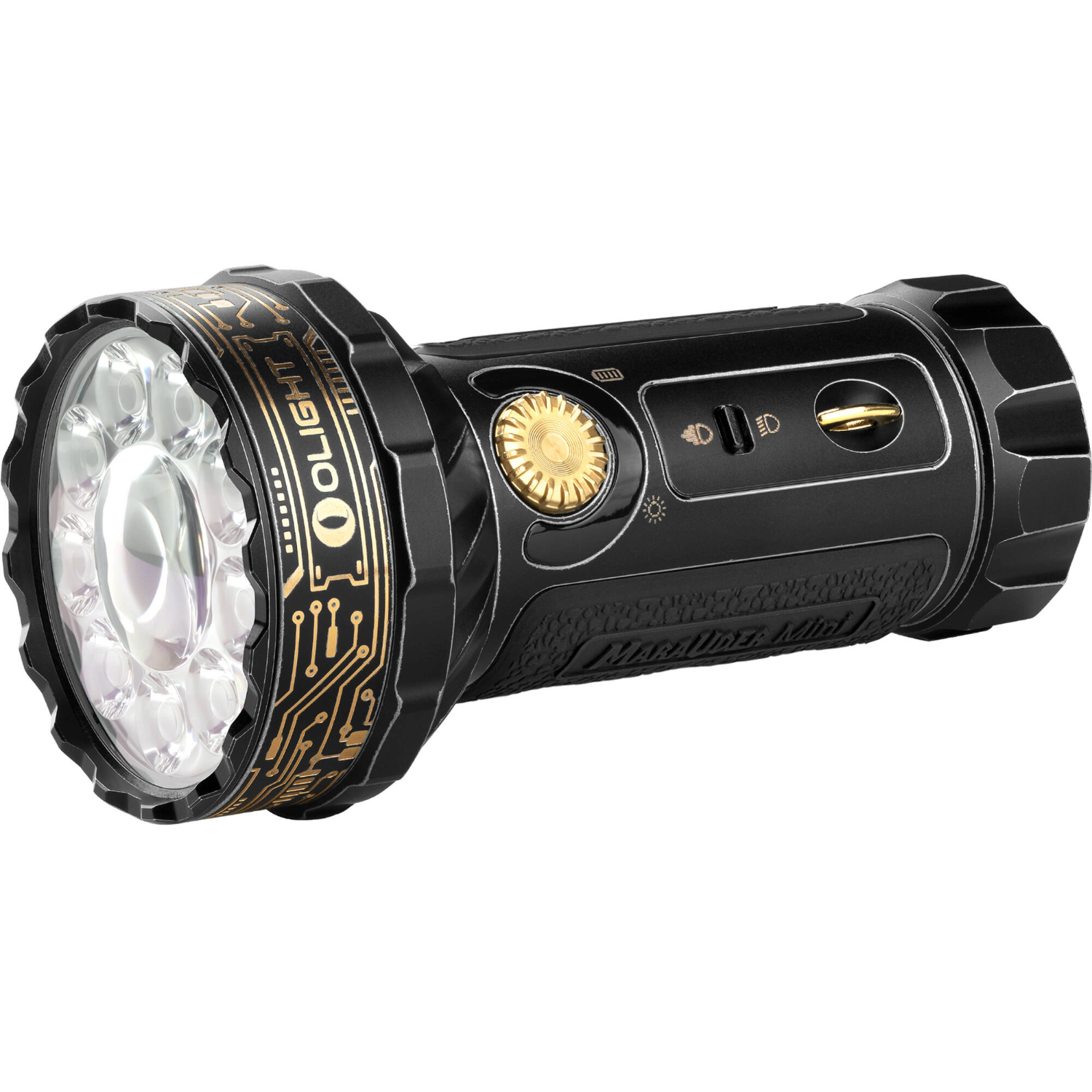 Olight Marauder Mini Leistungsstarke LED-Taschenlampe Goldschwarz (Sondereditionsgehäuse) 