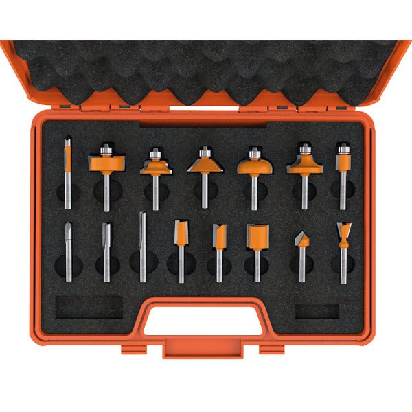 CMT-800.001.00 - 15 PIECE ROUTER BIT SET