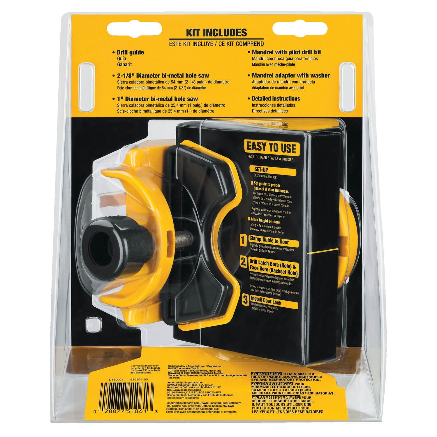 DEWALT D180004 - Kit d'installation de serrure de porte, bimétallique