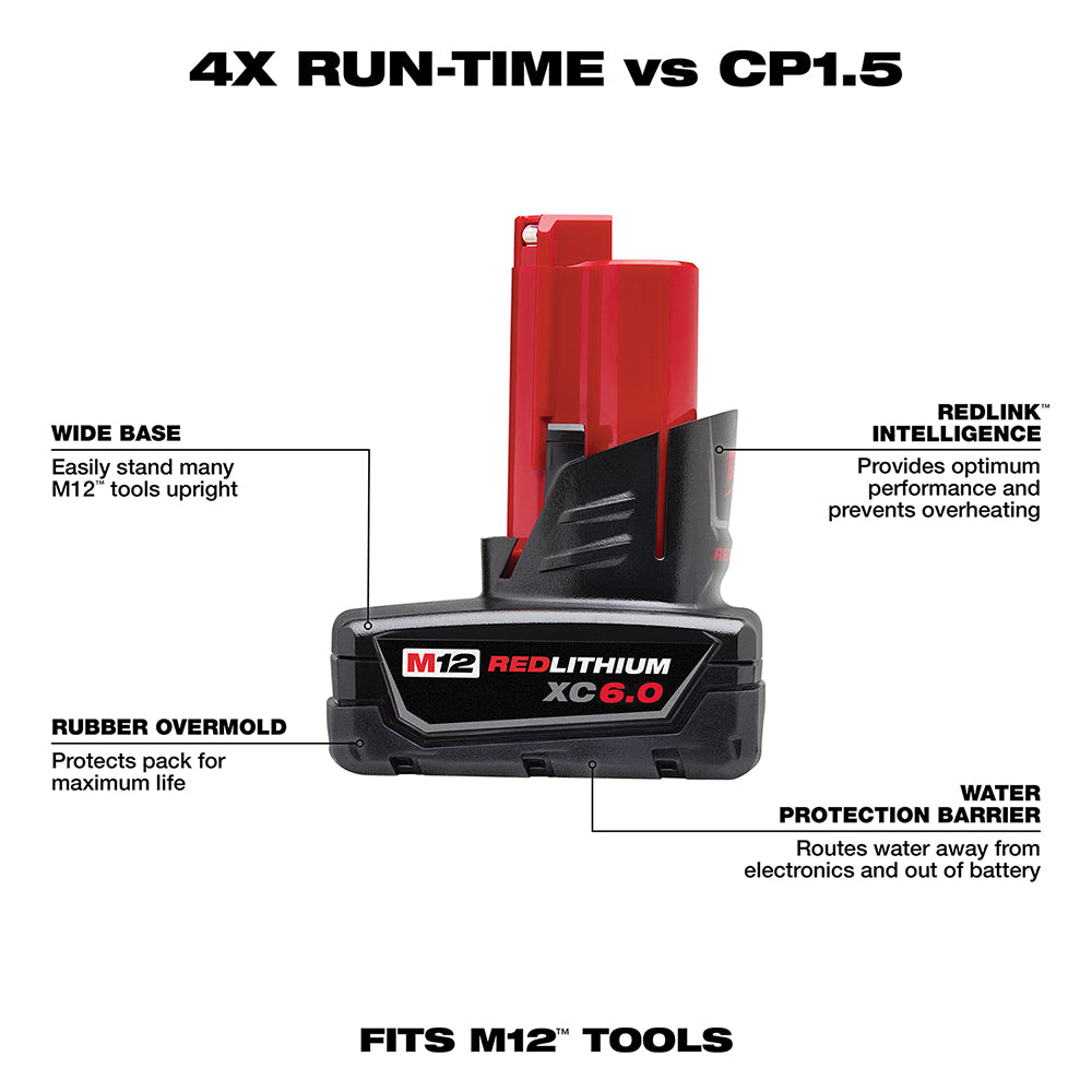 Milwaukee 48-11-2460  -  M12™ REDLITHIUM™ XC6.0 Battery