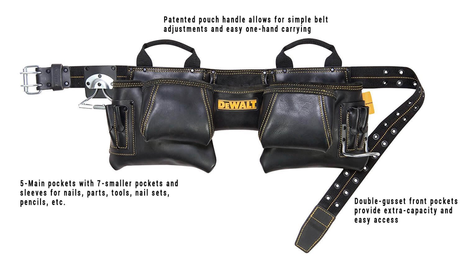 DeWALT DG5472  -  12 Pocket Leather Carpenter's Apron