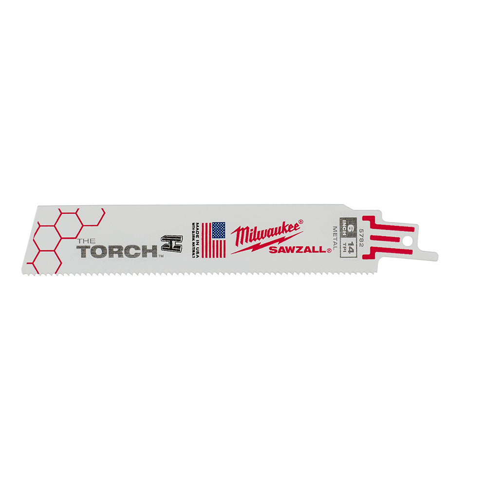 Milwaukee 48-00-5782 - 6" 14 TPI The Torch™ SAWZALL® Blades (5 Pk)