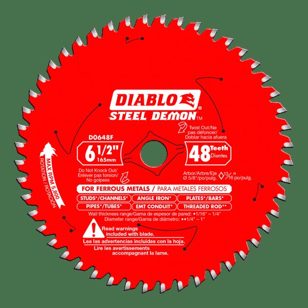 Lame de coupe pour métal Diablo 6-1/2" 48T 