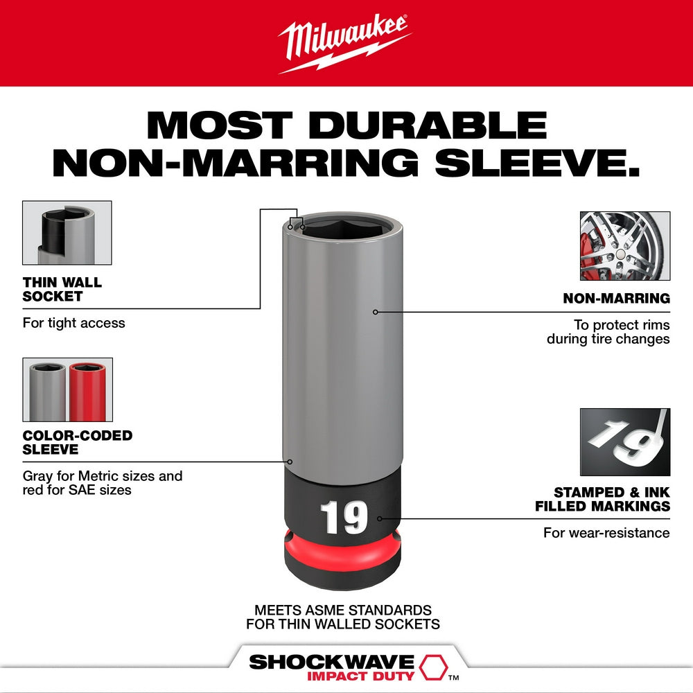 Milwaukee SHOCKWAVE Impact Duty™ 1/2 Drive Lug Nut Wheel Socket