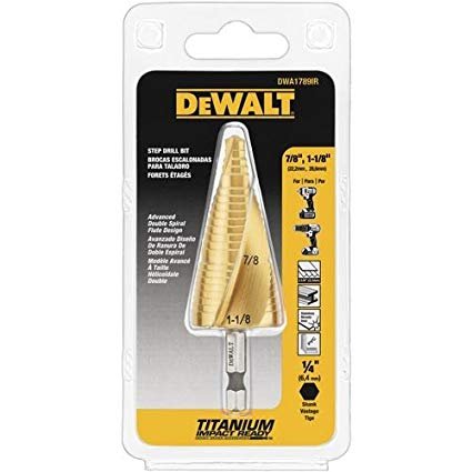 DEWALT DWA1789IR-Step Drill Bit Set, 7/8-Inch To 1-1/8-Inch