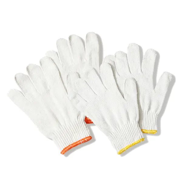 Large String No Dots Cotton Gloves - 12pk