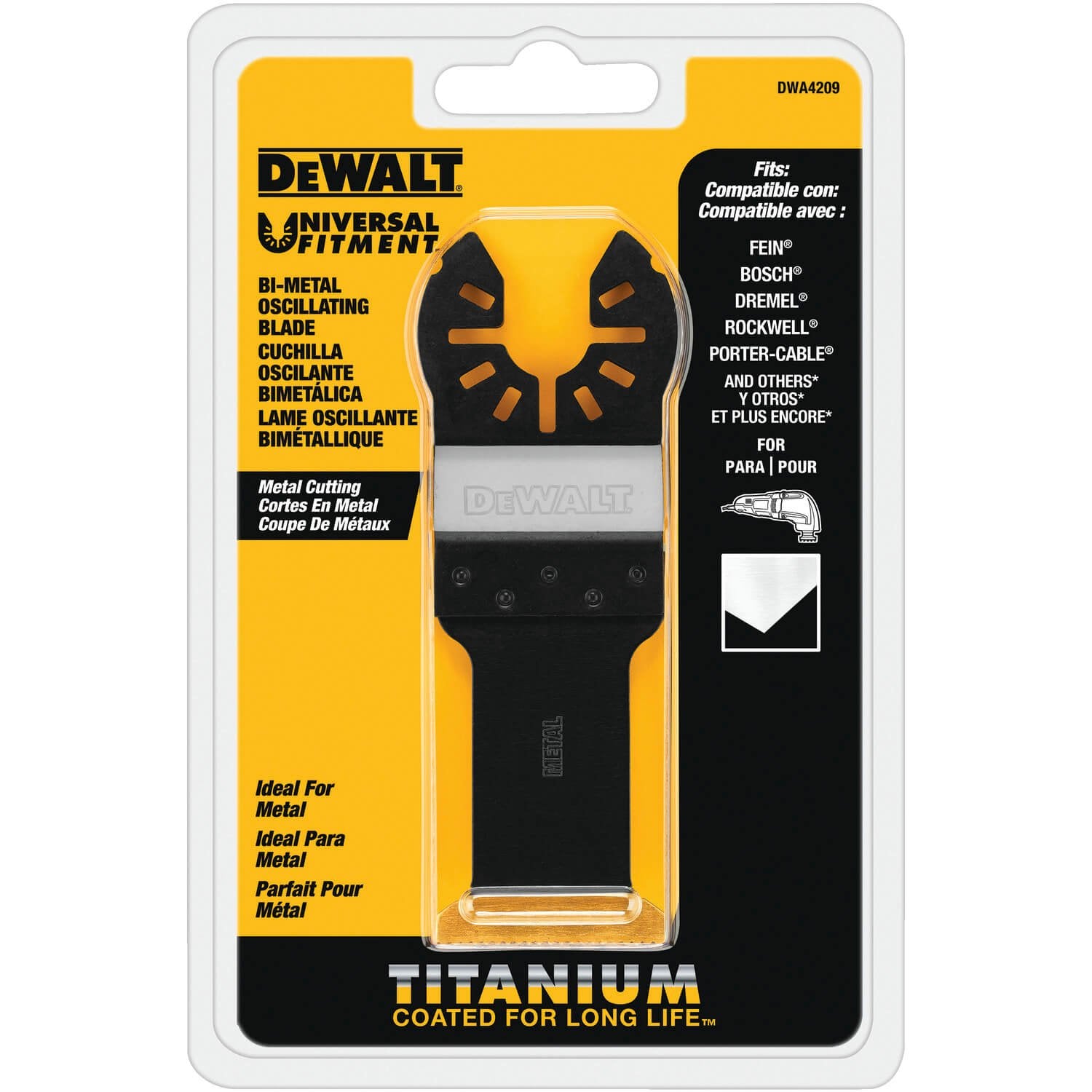 Lame oscillante en titane DEWALT DWA4209-1-1/4 po pour la coupe du métal (1 paquet)