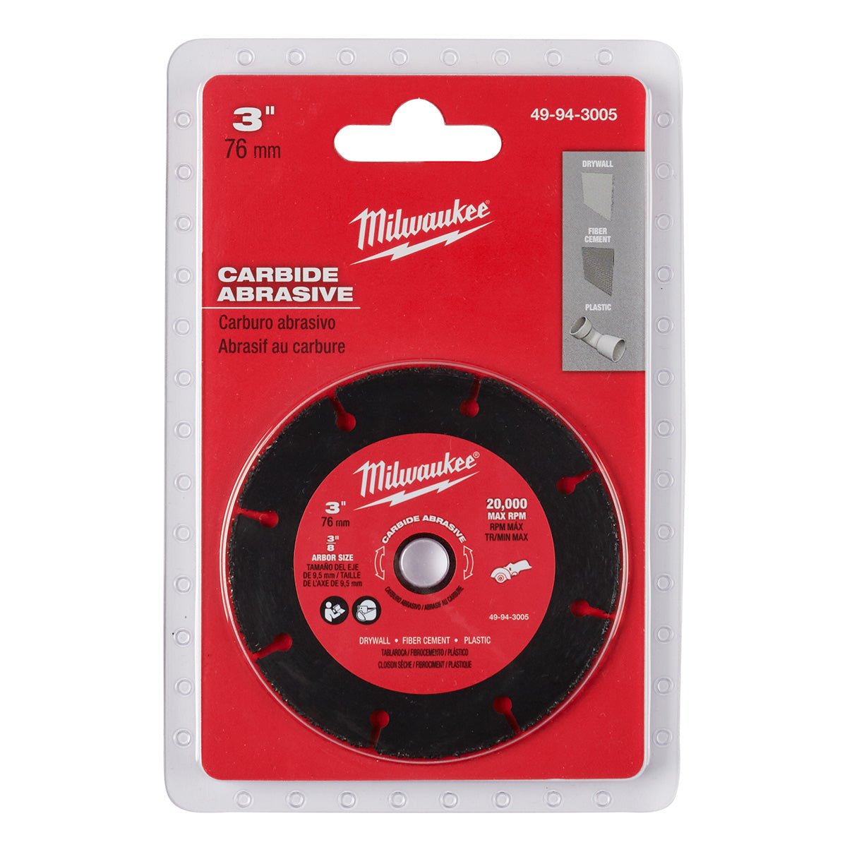 Milwaukee 49-94-3005  -  3" Carbide Abrasive Blade