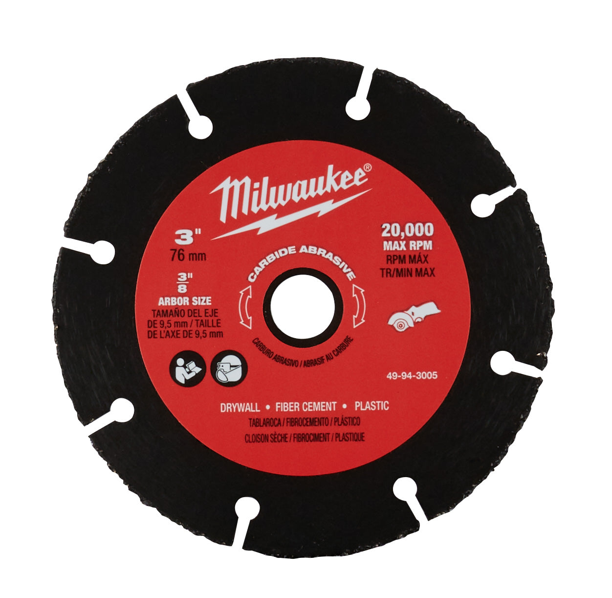 Milwaukee 49-94-3005  -  3" Carbide Abrasive Blade