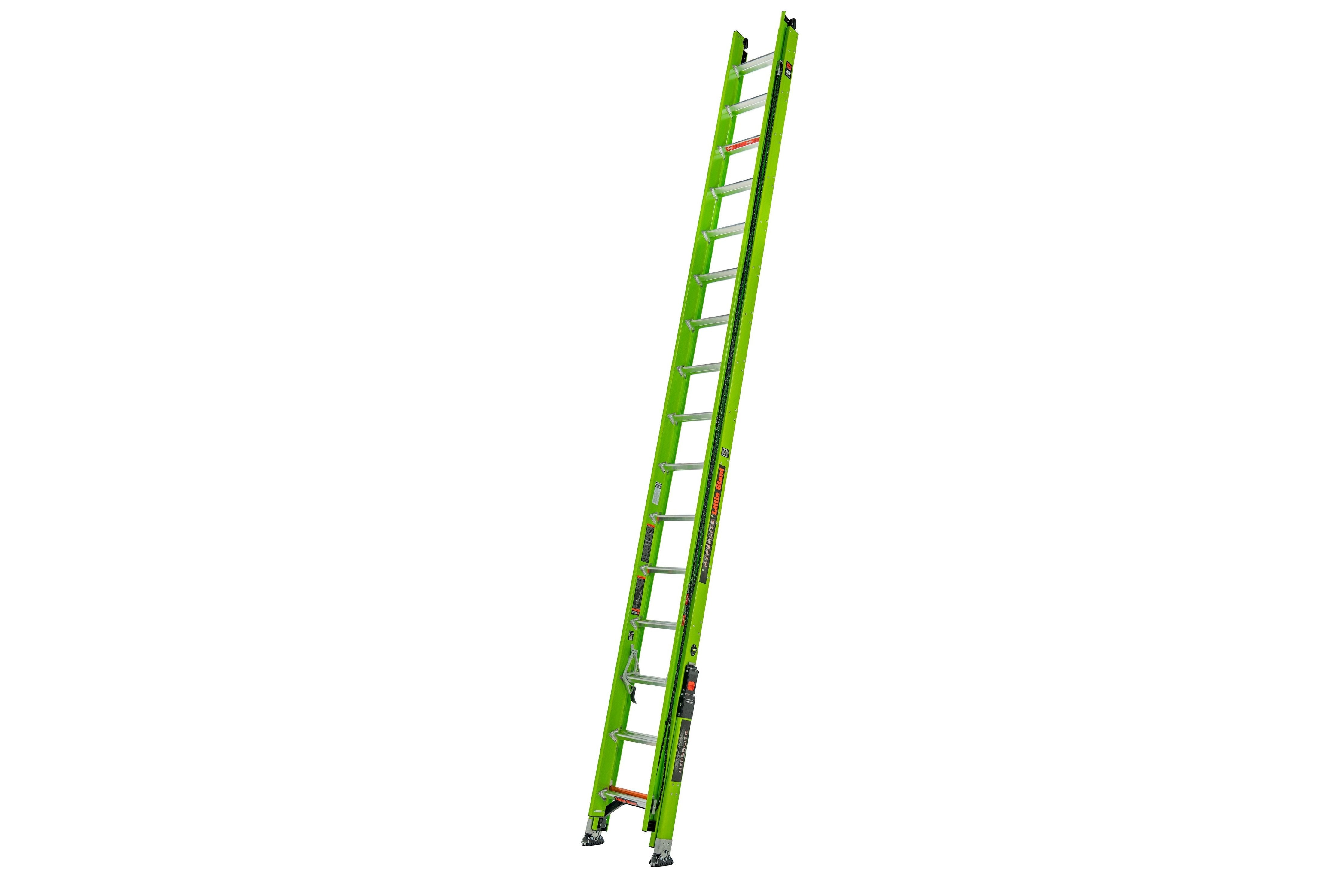 Little Giant 17232-303- SUMOSTANCE with HYPERLITE Technology 32' - CSA Grade IAA - 375 lb/170 kg Rated, Fiberglass Extension Ladder with GROUND CUE, Rub Strips and SURE-SET Feet