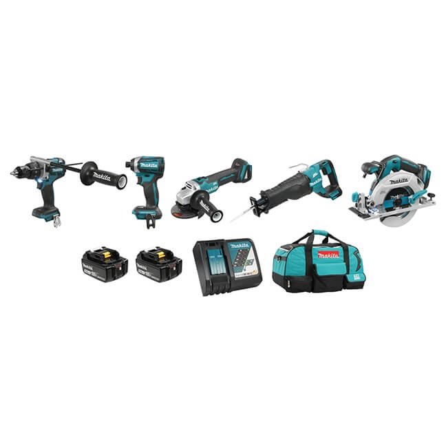 Makita  DLX5041TX1  -  18V LXT 5 Piece Combo w/2- 5.0Ah