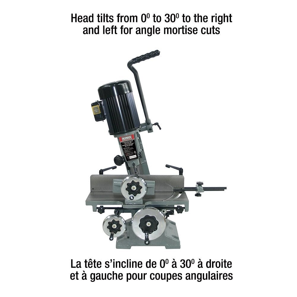 King Canada MA-1075ST - MORTAISEUSE À BUREAU CREUX DE 1'' AVEC TÊTE INCLINABLE 