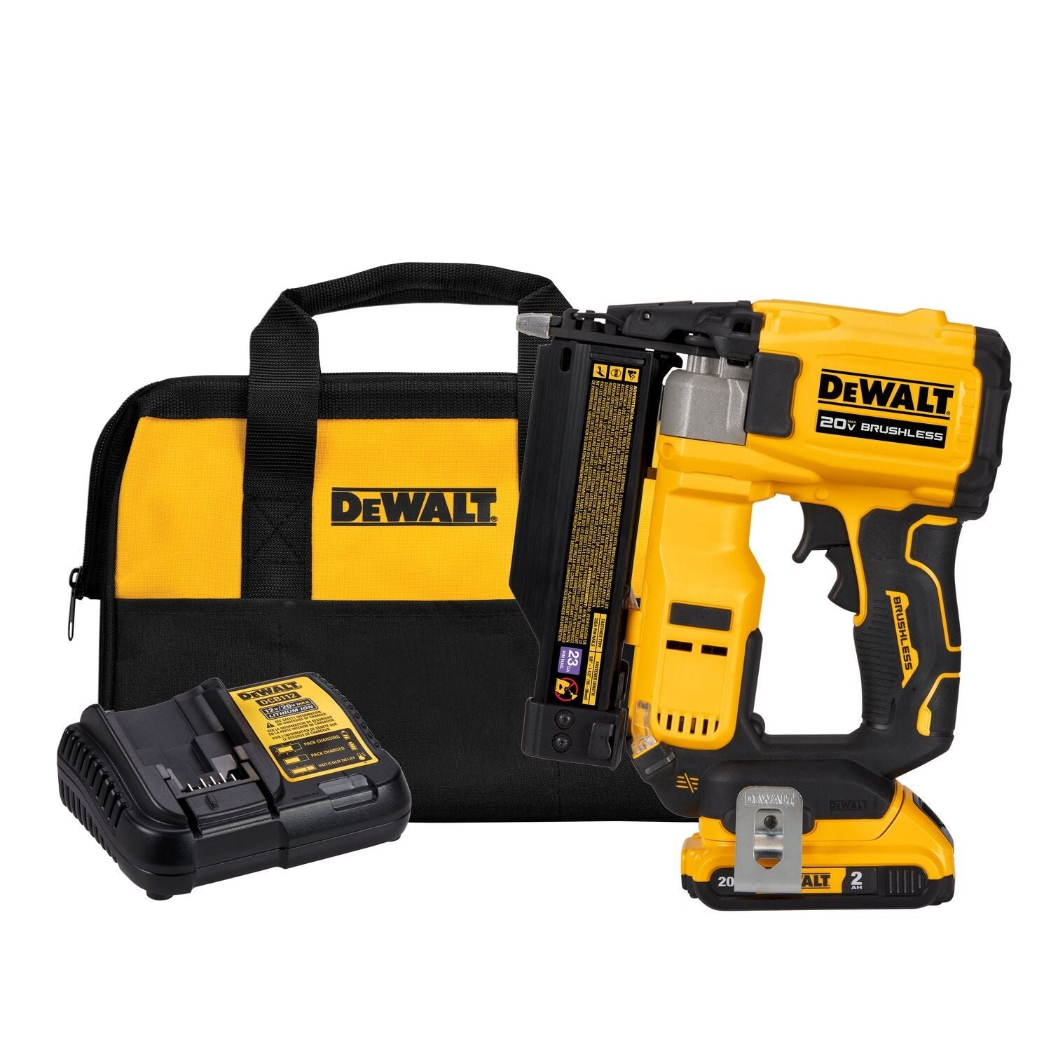 DeWalt DCN623D1 - Cloueuse à goupilles 20 V MAX XR, calibre 23 (2,0 Ah) avec 1 batterie et sac