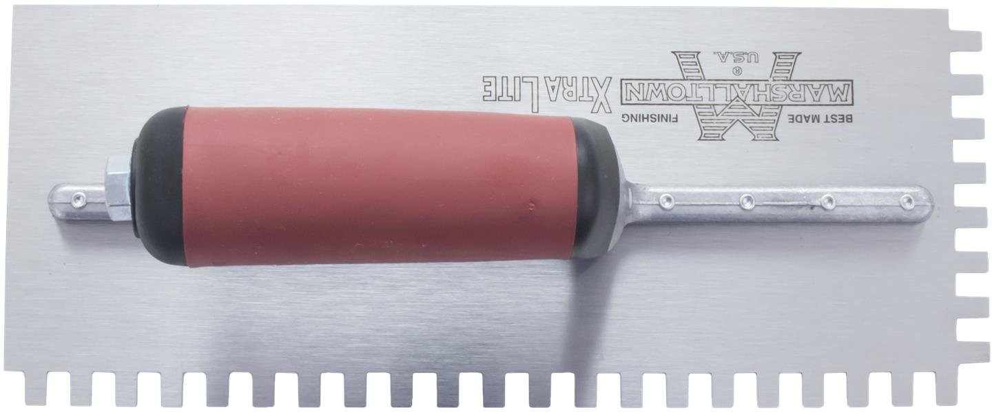 Marshalltown  703SD  -  Notch Trowel--3/16 X 1/8 X 3/16 SQ-DuraSoft Handle