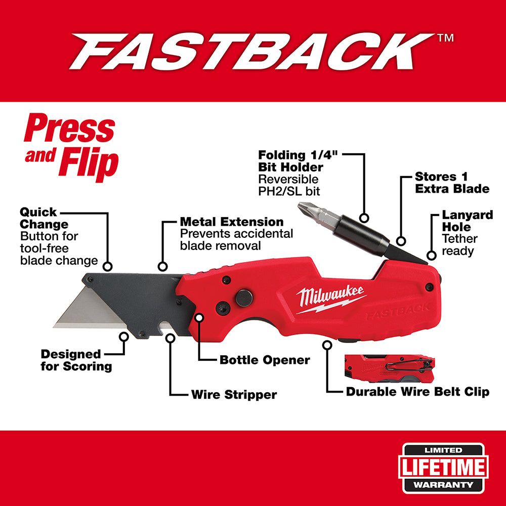 Milwaukee 48-22-1505  -  FastBack 6 in 1 Folding Utility Knife