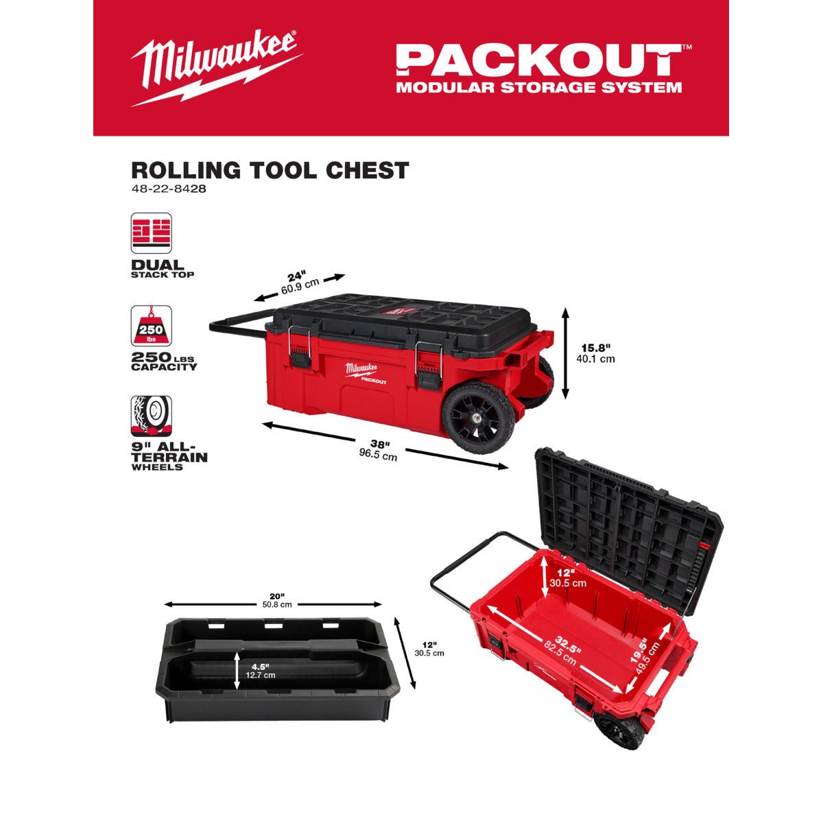 Milwaukee  48-22-8328 PACKOUT™ 4" Single Straight Hook