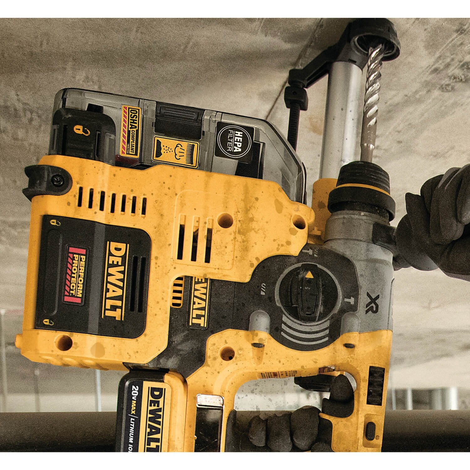 DEWALT DWH303DH - Integrierter Bohrhammer-Staubabsauger für 1-Zoll-SDS-Plus-Hämmer