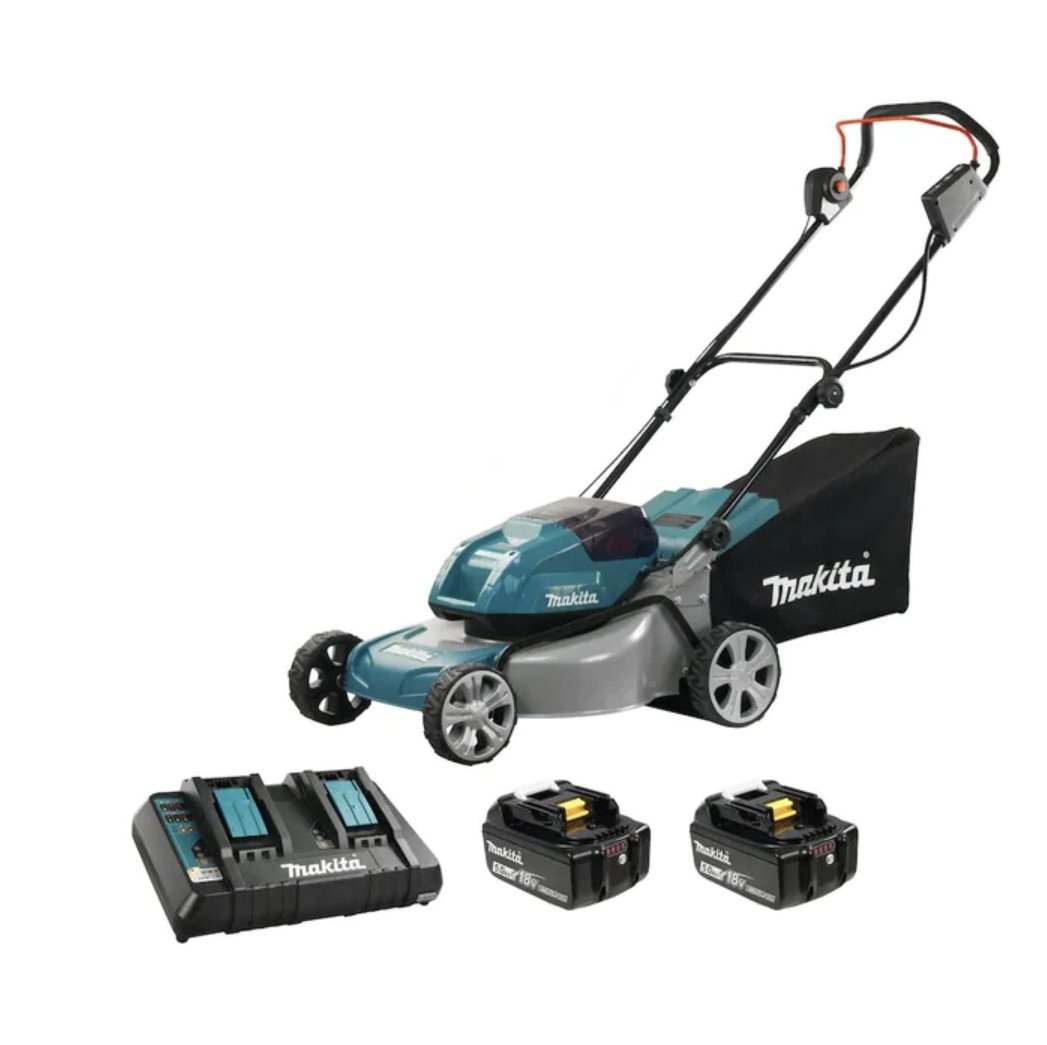 Makita DLM460CM2 – 18VX2 LXT (4AH) BL 18" Rasenmäher-Set 