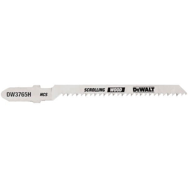 DEWALT DW3765H - 3" 12TPI Trim/Coping HCS T-Shank Jig Saw Blade (5-Pack)