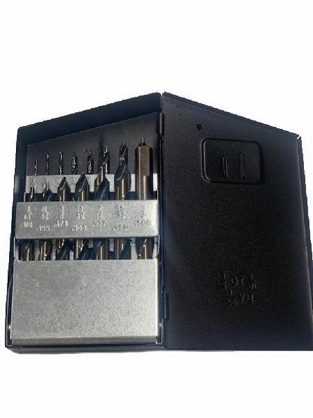 Norseman  NOR-22873 -  1/16 in. - 1/2 in. Black and Gold Oxide Hi-Molybdenum Steel Drill Bit Set, 15-Piece