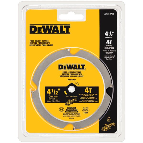 DEWALT DWA412PCD-4-1/2 Zoll 4T Kreissägeblatt zum Schneiden von Faserzement