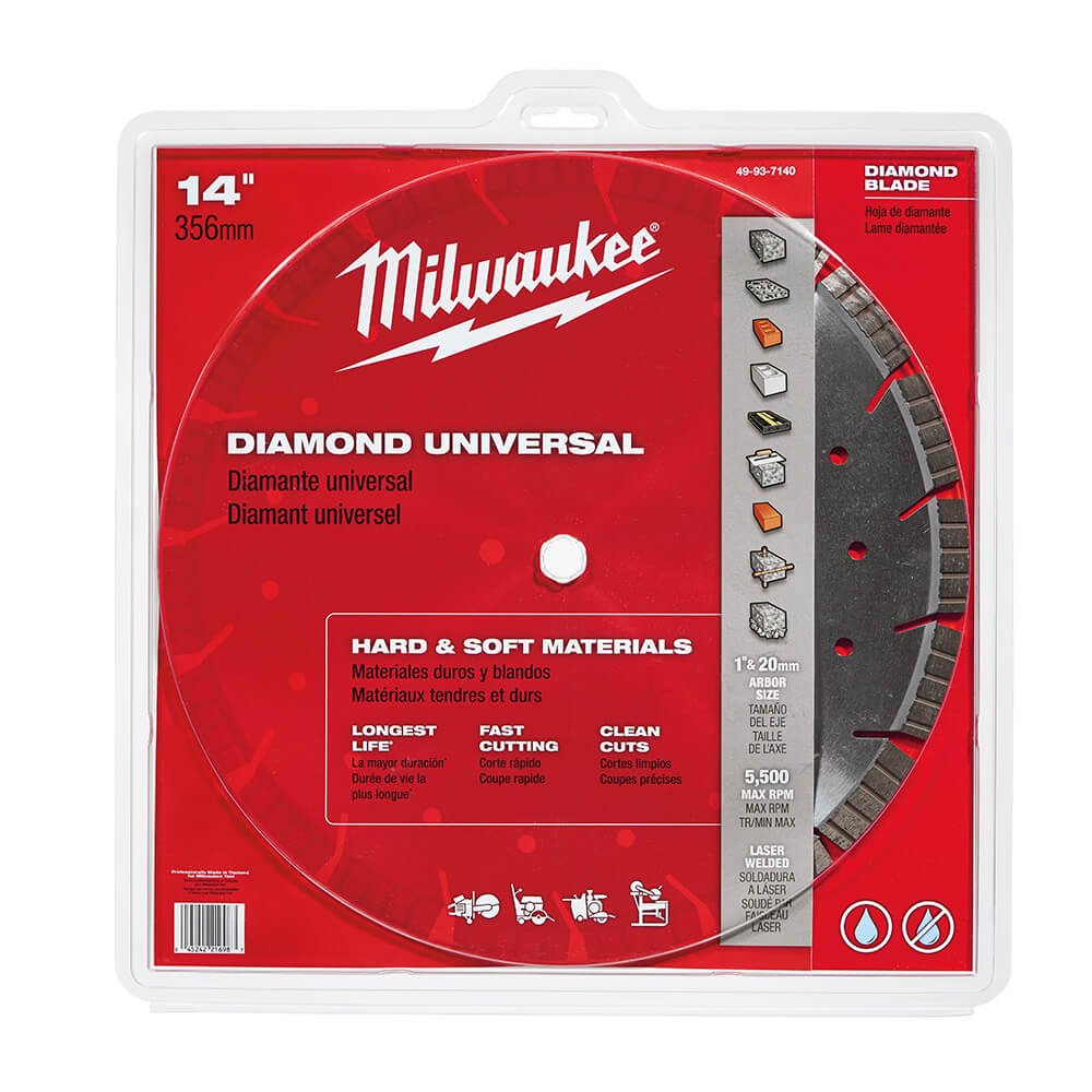 Milwaukee 49-93-7140  - 14"x.125x1/20mm Universal Segmented Turbo Diamond Blade
