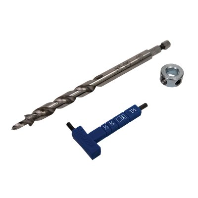 Kreg KPHA308 - Easy-Set Drill Bit with Stop Collar & Gauge/Hex Wrench
