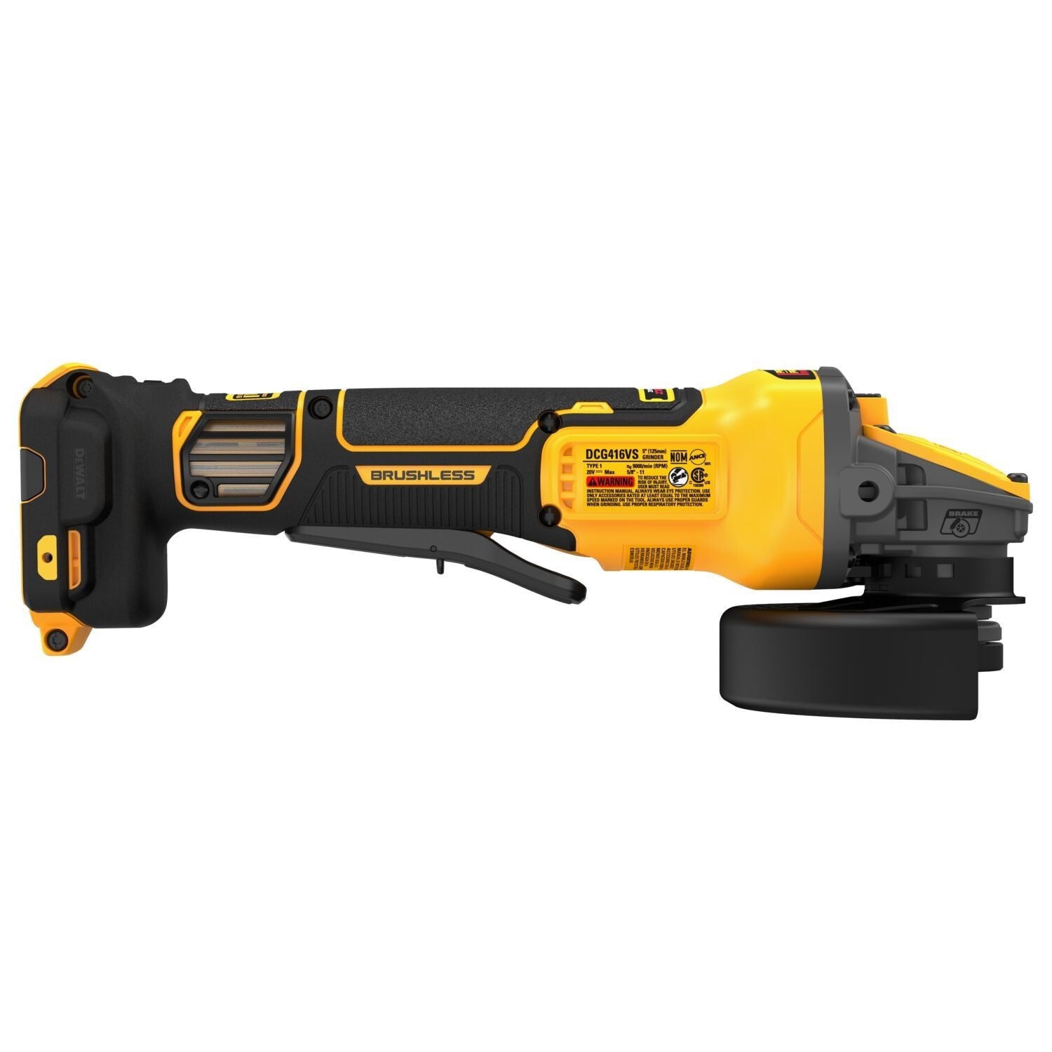 Meuleuse à vitesse variable DEWALT DCG416VSB-4,5"-5" 20 V MAX* avec technologie FLEXVOLT ADVANTAGE