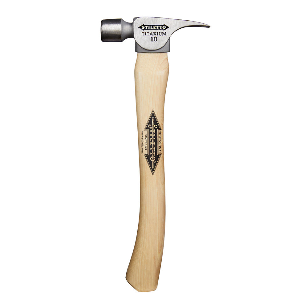 Milwaukee FH10C - Marteau à tête lisse en titane de 283 g avec manche incurvé en hickory de 36,8 cm