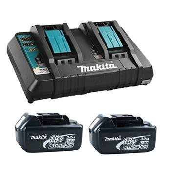 Makita T-03252X – 18 V Dual Port Schnellladegerät mit 2 3,0 Ah