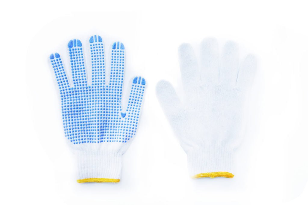 Large String Cotton Dotted Gloves - 12pk