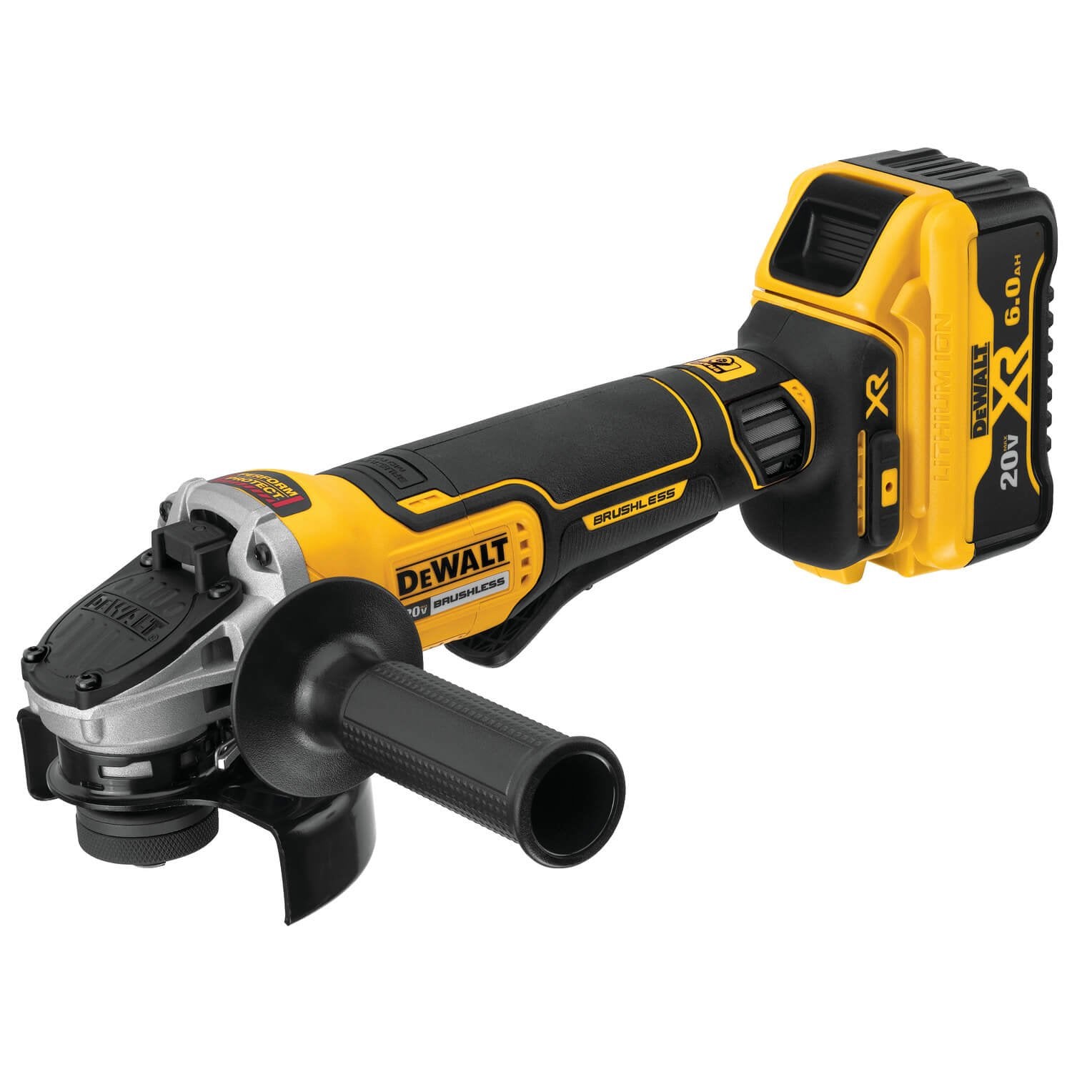 DEWALT DCG413R2-20V MAX* XR Winkelschleifer-Werkzeugsatz, 4-1/2 Zoll, Paddelschalter mit Rückschlagbremse