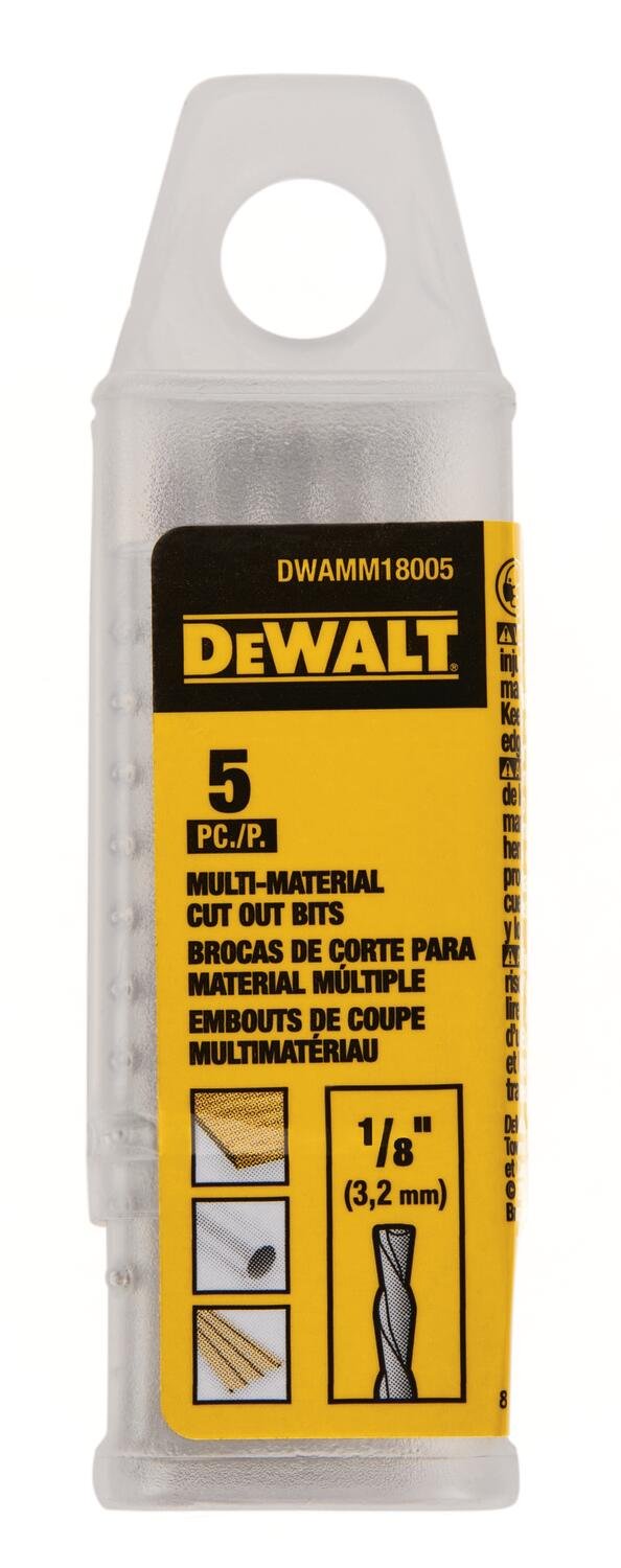 DeWalt DWAMM18005  -  1/8" MULTI-MATERIAL CUT OUT BIT 5Pack