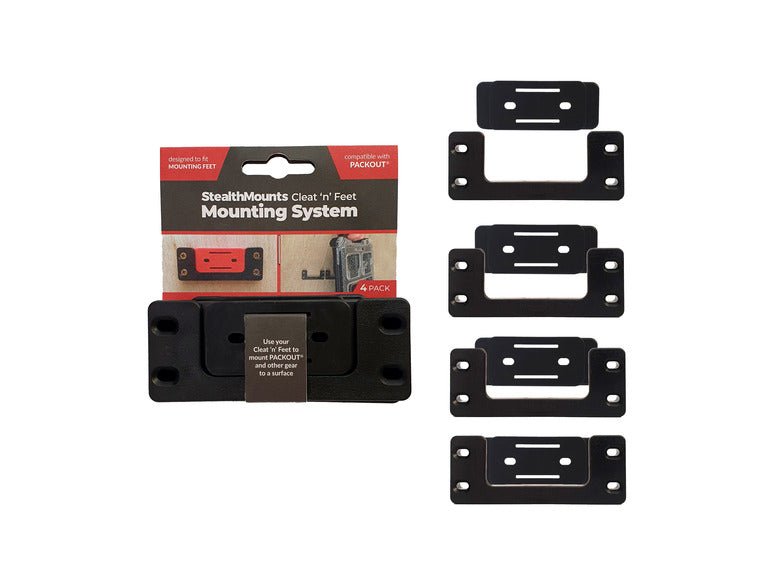 StealthMounts OM-CLFT-BLK-4 - Cleat 'n' Feet Mounting System