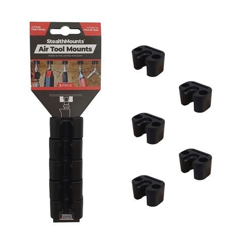 StealthMount OM-ATM-BLK-5 1/4 in Fitting Air Tool Mounts, 5 Pack