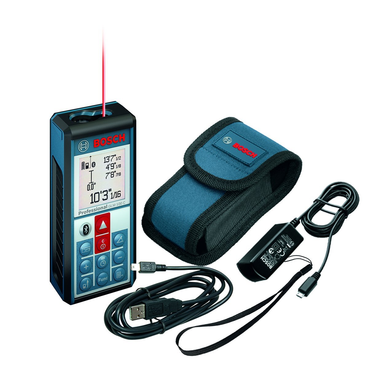 Bosch GLM100 C Bluetooth Enabled 330-Foot Lithium-Ion Laser Distance and Angle