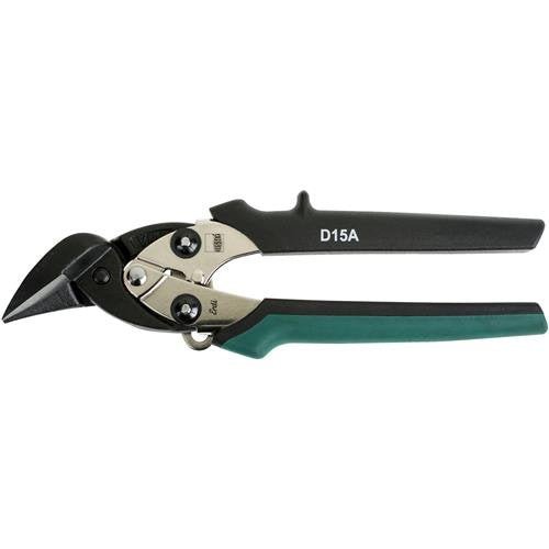 Bessey D15A-BE Right Straight Cut Compact Aviation Snip Offset Jaw, Green/Black