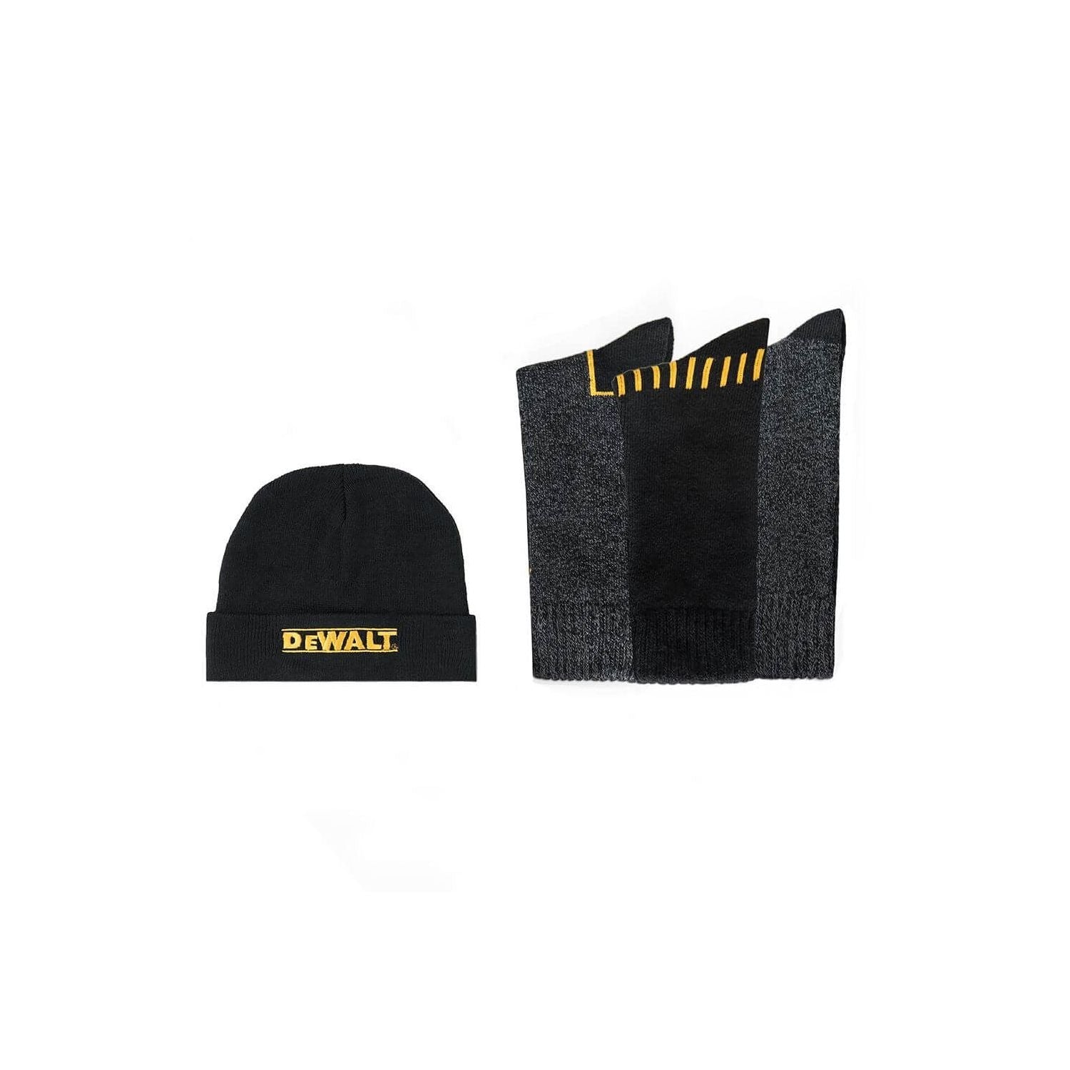 CHAUSSETTES DE TRAVAIL POUR HOMMES DEWALT DXSC152 - 3PP Crew avec tuque noire tricotée