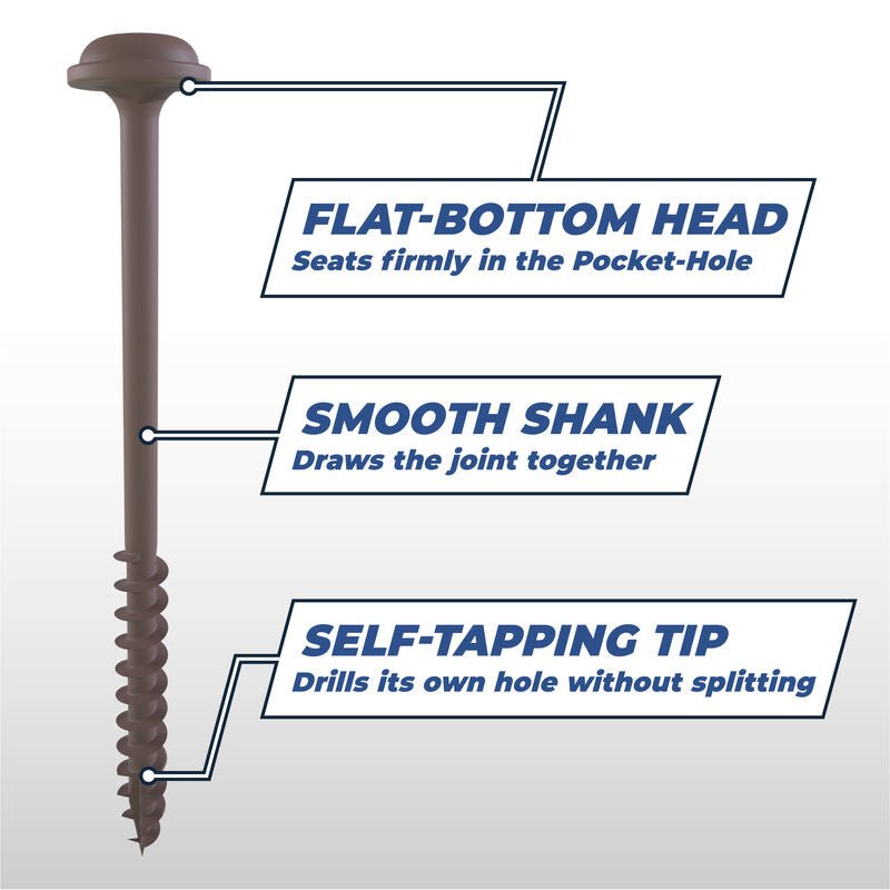 Kreg HD WR Pocket Screws - 2-1/2", #14 Coarse XL Screws - 125 PK