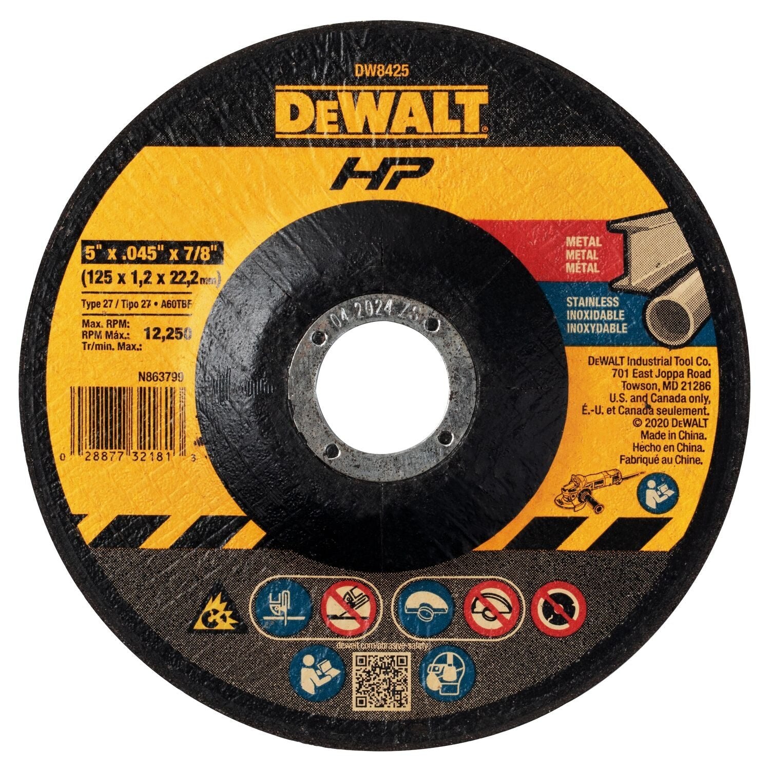 DEWALT DW8426-6-Inch By 1/16-Inch By 7/8-Inch Metal/Inox Cutting Wheel (Qty Of 1)