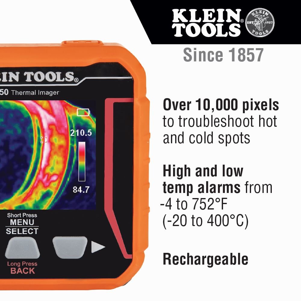 Klein TI250 - Caméra thermique rechargeable par USB 