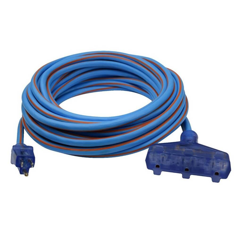 Prime LT630830 Ultra Heavy Duty 50FT Triple Tap Artic Blue All-Weather  Ext Cord