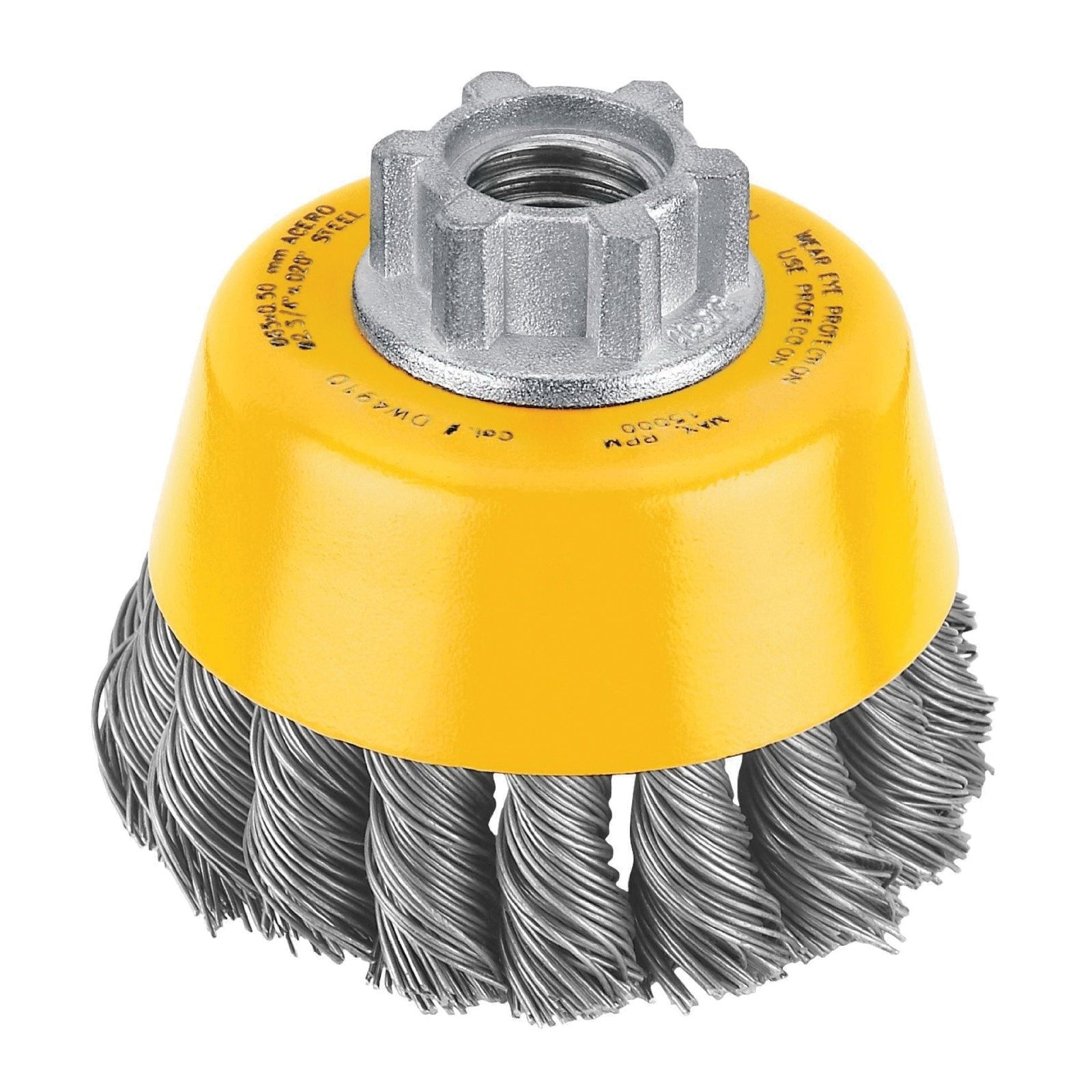 Brosse coupelle métallique DEWALT DW4917, nouée, 6 pouces