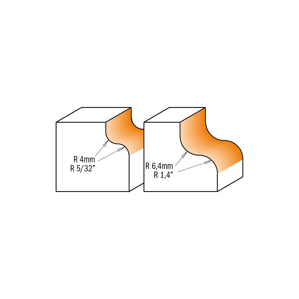 CMT 859.540.11  -  RAD 5/32'' 1/2'' SHANK OGEE ROUTER BIT