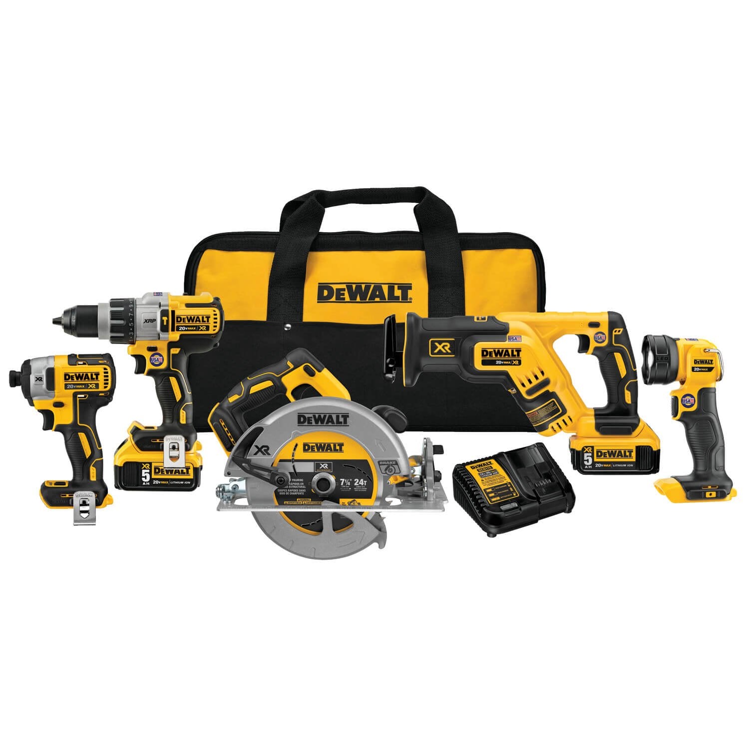 Ensemble perceuse-visseuse sans fil DEWALT DCK594P2-20 V MAX* XR, sans balais, 5 outils